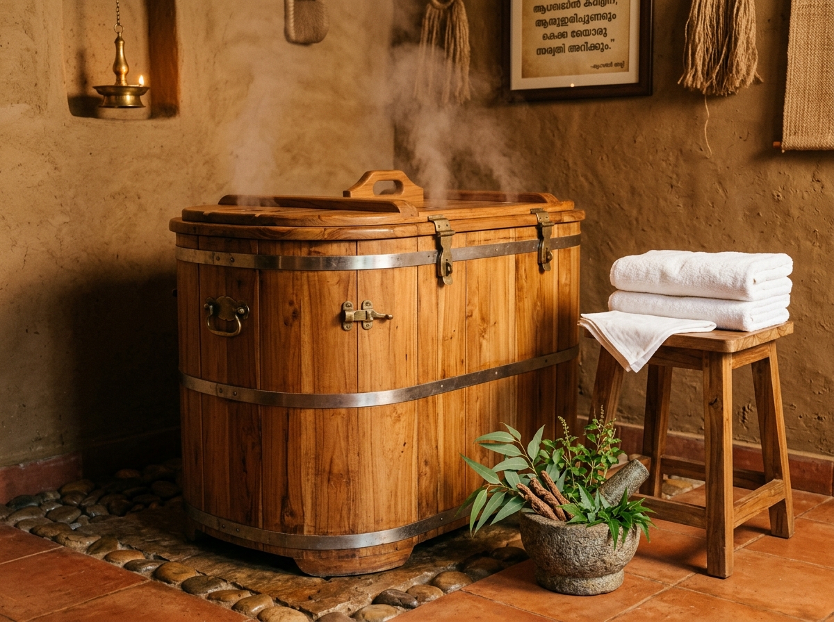 Bashpa Sweda Medicated Herbal Steam Cabin at Karmanya Ayurveda Pune